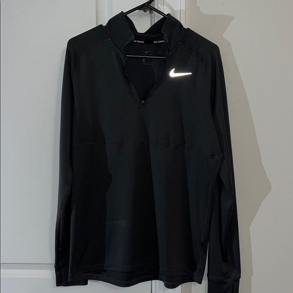 Nike Gray Run Miler Reflective Running Marathon Sweatshirt T Neck T shirt M mens